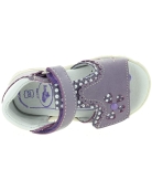 Purple leather high top toddler girls sandals