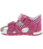 Fuschia leather sandals for a toddler girl