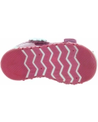 Fuschia leather sandals for a toddler girl
