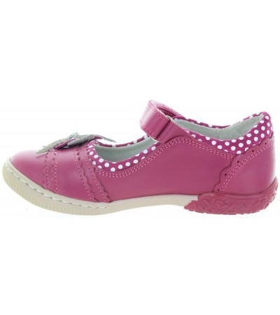 Velcro shoes for girls in pink leather 