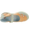 Orange girls shoes made with leather 