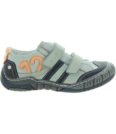 Wide width leather gray shoes for boys 