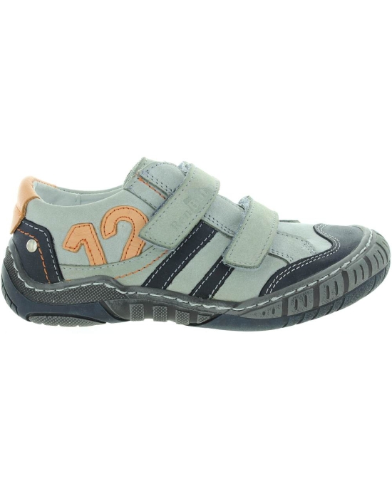 Wide width leather gray shoes for boys 