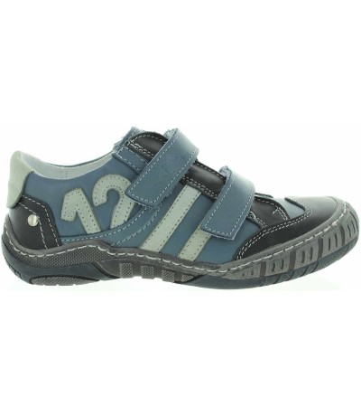 Blue leather casual European shoes for boys