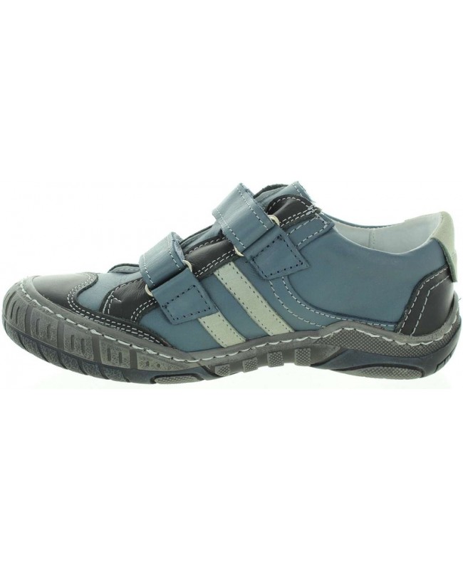 Casual shoes for boys in blue leather 