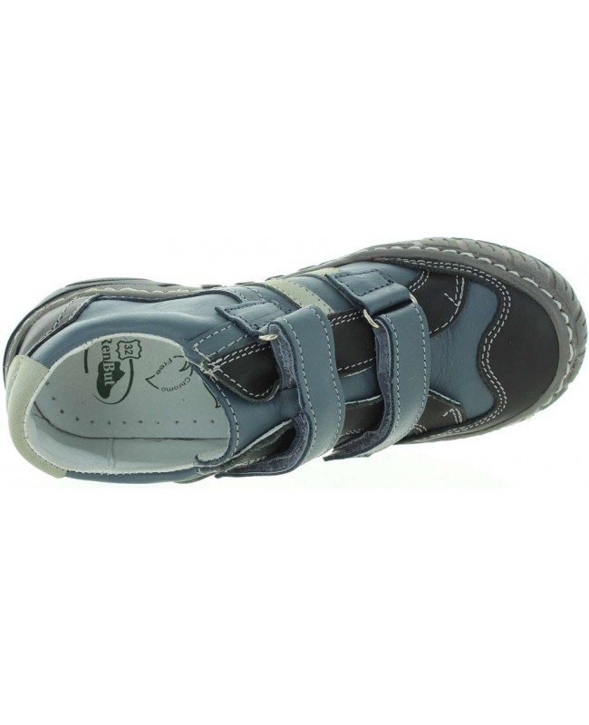 Casual shoes for boys in blue leather 