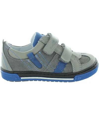 Gray leather ankle support ortho shoes for boy