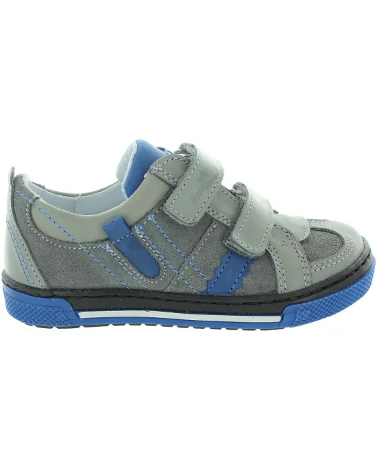 Gray leather ankle support ortho shoes for boy