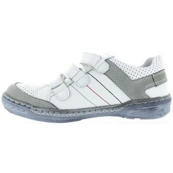 Leather gym shoes for boys in white leather 