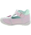 Pink leather sandals with closed toes for a toddler girls