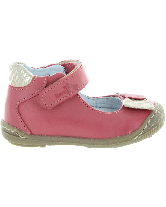 Orange leather orthopedic baby shoes 