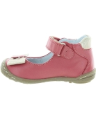 Orange leather orthopedic baby shoes 