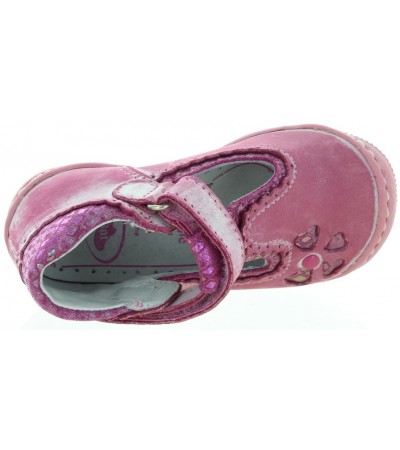 Shoes for baby narrow feet in fuchsia leather 