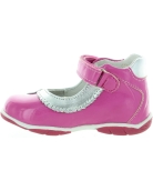 Pink leather girls shoes for babies first steps 