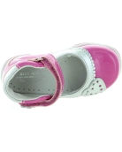 Pink leather girls shoes for babies first steps 