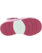 Pink leather girls shoes for babies first steps 