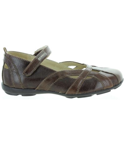 Children brown corrective leather shoes