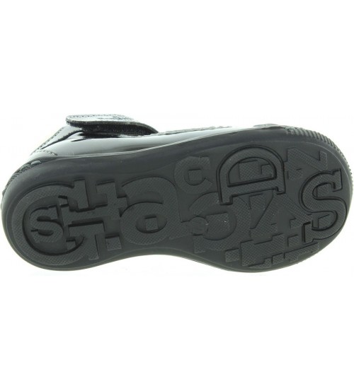 Navy leather shoes for girls ankle high