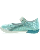 Foot anti smell blue leather shoes for girls 