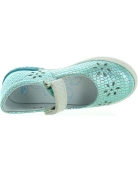 Foot anti smell blue leather shoes for girls 