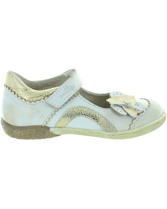 High arch girls shoes in gold leather with support 