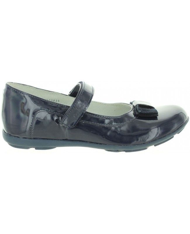 Leather shoes for girls in navy leather 