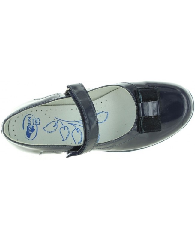 Leather shoes for girls in navy leather 