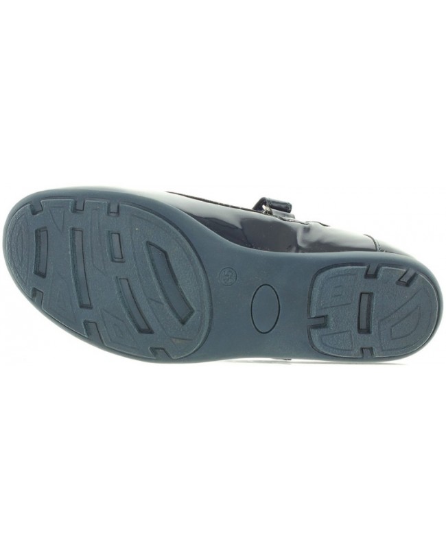 Leather shoes for girls in navy leather 
