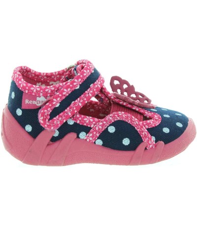 Wide width toddler navy slippers with arch support 