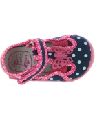 Wide width toddler navy slippers with arch support 