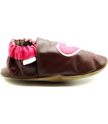 Brown heart robeez baby slippers on sale 