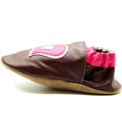 Robeez baby slippers in brown leather 