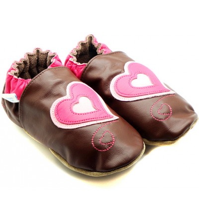 Robeez baby slippers in brown leather 