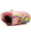 Pink soft sole leather slippers for toddler 