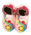 Pink soft sole leather slippers for toddler 