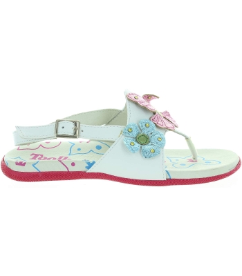 Flat foot white ortho sandals for girls high quality from Italy