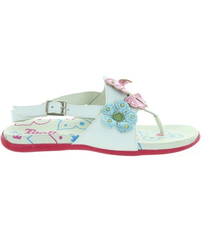 Flat foot white ortho sandals for girls high quality from Italy