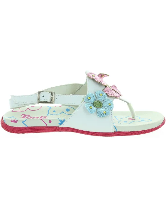 Flat foot white ortho sandals for girls high quality from Italy