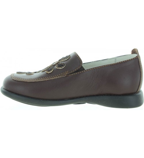Loafers for a girl in bown leather from Italy